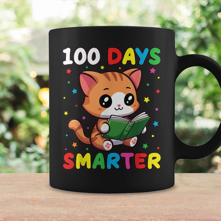 100 Days Smarter Happy Cute Cat Reading A Book Graphic Print Coffee Mug Gifts ideas