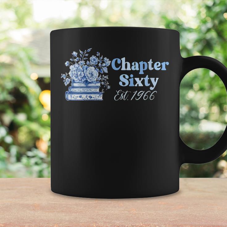 1966 Chapter Sixty 60th Birthday Blue Toile Floral Book Graphic Print Coffee Mug Gifts ideas