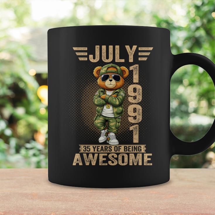 7月35日 誕生日デコレーション メンズ 35歳 1991年 35歳 テディベア コーヒーマグ ギフトのアイデア