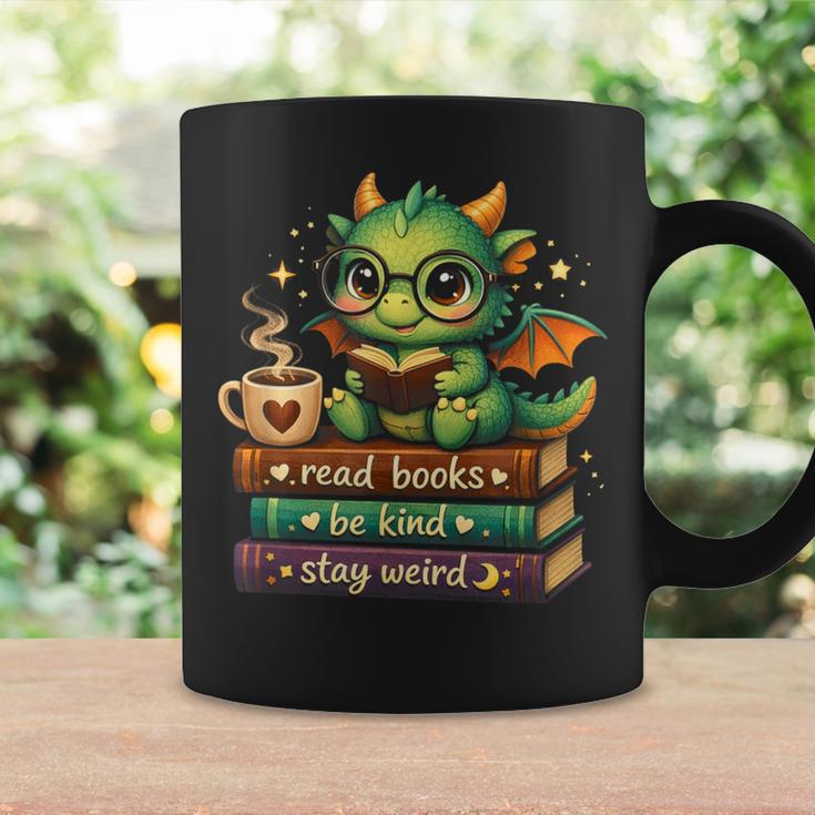 Adorable Dragon Read Books Be Kind Stay Weird Fantasy Lover Graphic Print Coffee Mug Gifts ideas