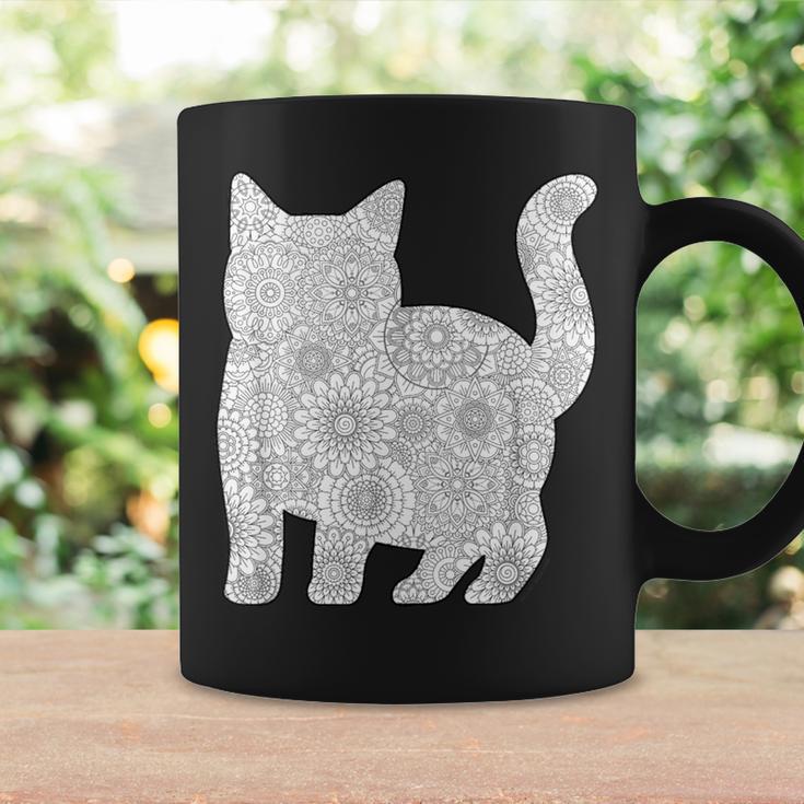Adult Coloring Book CAT Mandala Flowers T-Shirt Graphic Print Coffee Mug Gifts ideas Adult Coloring Book CAT Mandala Flowers T-Shirt Graphic Print Coffee Mug Gifts ideas