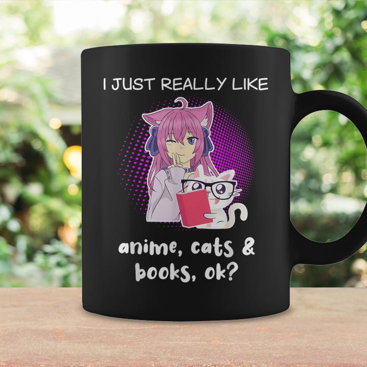 Anime Shirt Cat Lover Book Lover Reading Anime Lover Graphic Print Coffee Mug Gifts ideas
