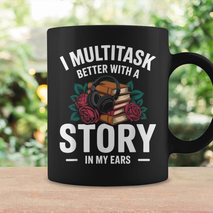Audiobook Enthusiasts Headphones Flowers Book Club Bookworm Graphic Print Coffee Mug Gifts ideas