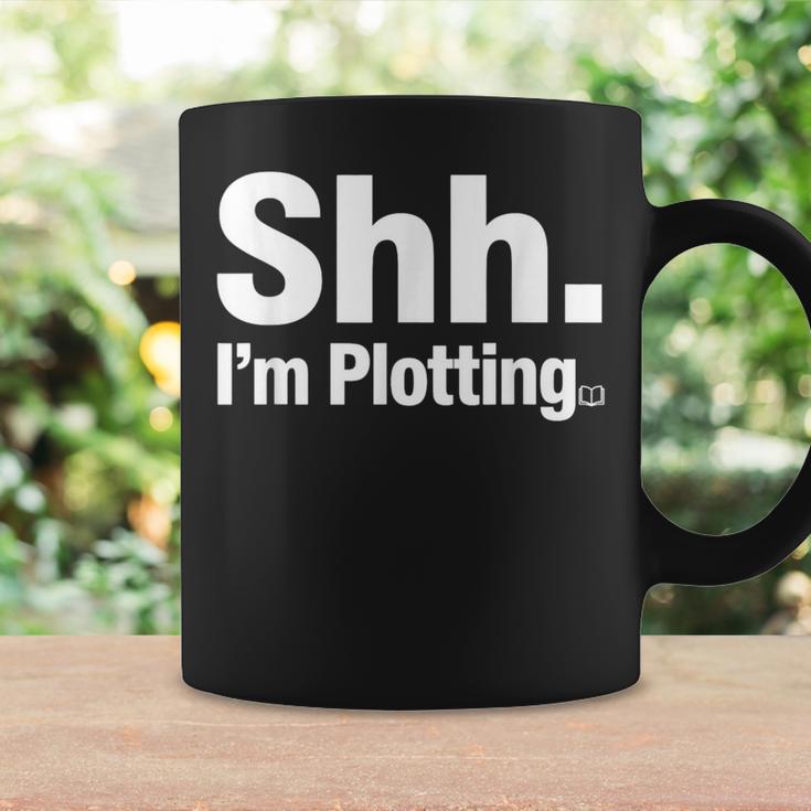 Author Novel Writer Book Lover Quote Shh I'm Plotting Graphic Print Coffee Mug Gifts ideas