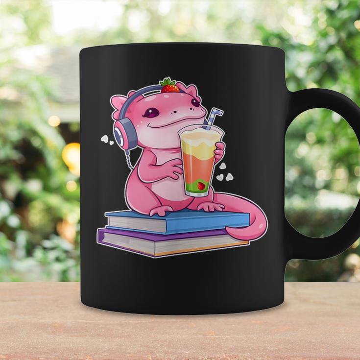 Axolotl With Strawberry Matcha And Books Graphic Print Coffee Mug Gifts ideas