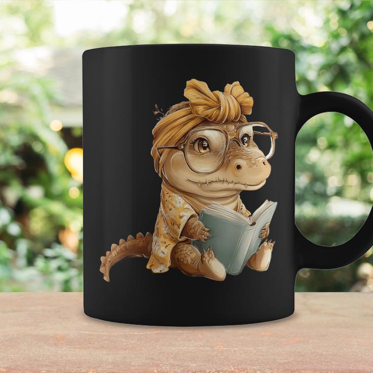 Baby Crocodile Small Book Reading Reptile Graphic Portrait Graphic Print Coffee Mug Gifts ideas