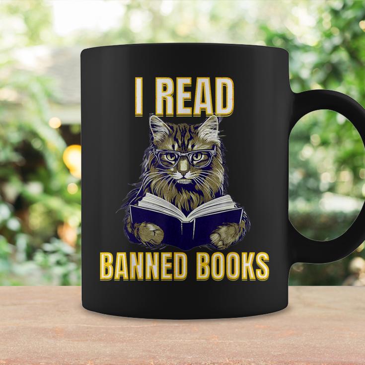 Banned Books Cat Reader Anti-Censorship Graphic Print Coffee Mug Gifts ideas