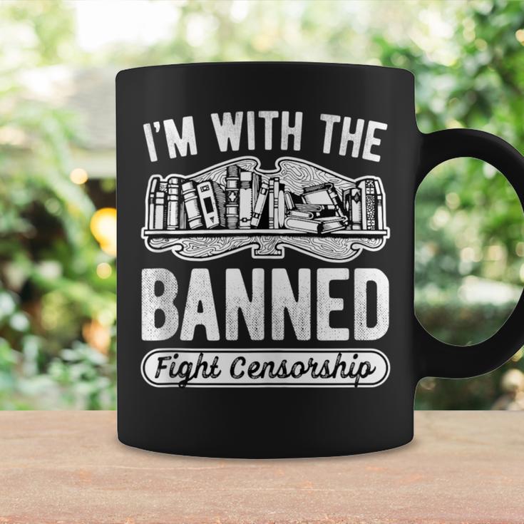 Banned Books Fight Censorship I'm With The Banned Book Pun Graphic Print Coffee Mug Gifts ideas