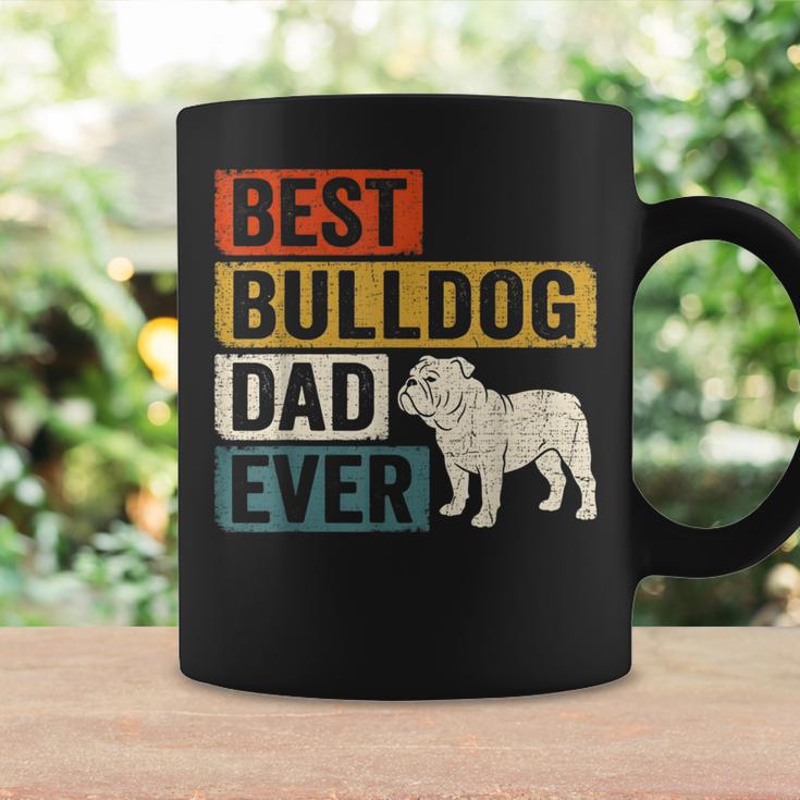 Best Bulldog Dad Ever レトロ ヴィンテージ ブルドッグデザイン コーヒーマグ ギフトのアイデア