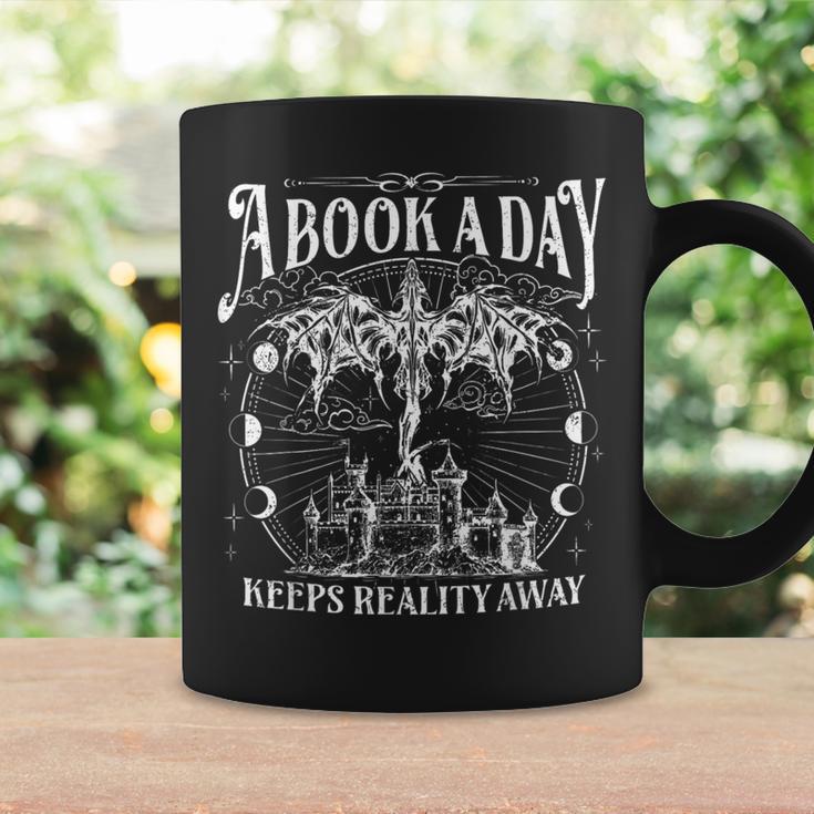 A Book A Day Dragon Bookish Book Club Fantasy Book Lover Graphic Print Coffee Mug Gifts ideas