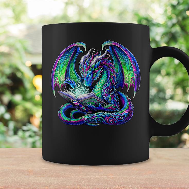 Book Dragon Reading Lover Graphic Print Coffee Mug Gifts ideas