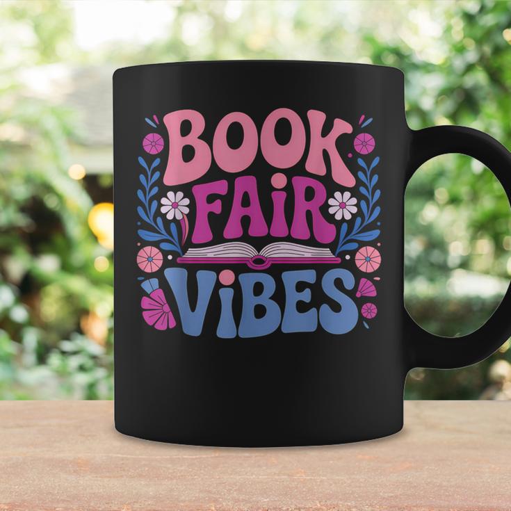 Book Fair Vibes Retro Teacher Reading Lovers Librarian Graphic Print Coffee Mug Gifts ideas