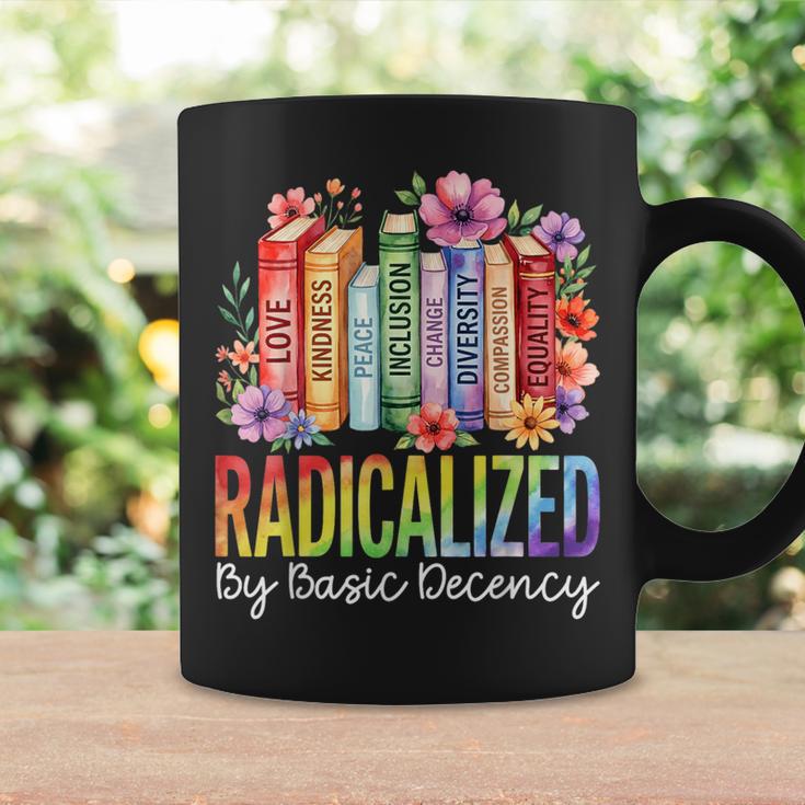 Book Flower Radicalized By Basic Decency Feminist LGBT Pride Graphic Print Coffee Mug Gifts ideas