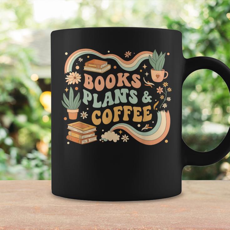 Book Lover Coffee Plants Retro Cozy Succulent Reading Groovy Graphic Print Coffee Mug Gifts ideas