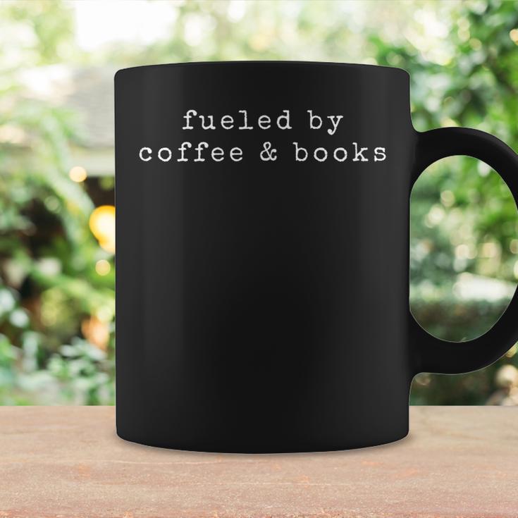 Book Lover Coffee Quote Fueled By Coffee And Books Graphic Print Coffee Mug Gifts ideas