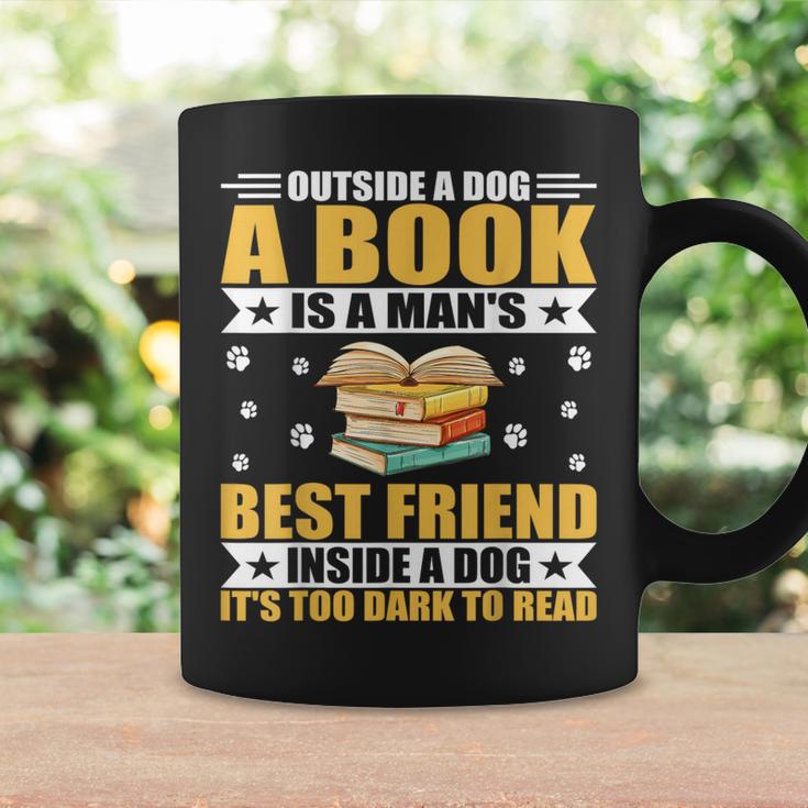Book Lover Outside a Dog a Book Is a Man's Best Friend Graphic Print Coffee Mug Gifts ideas