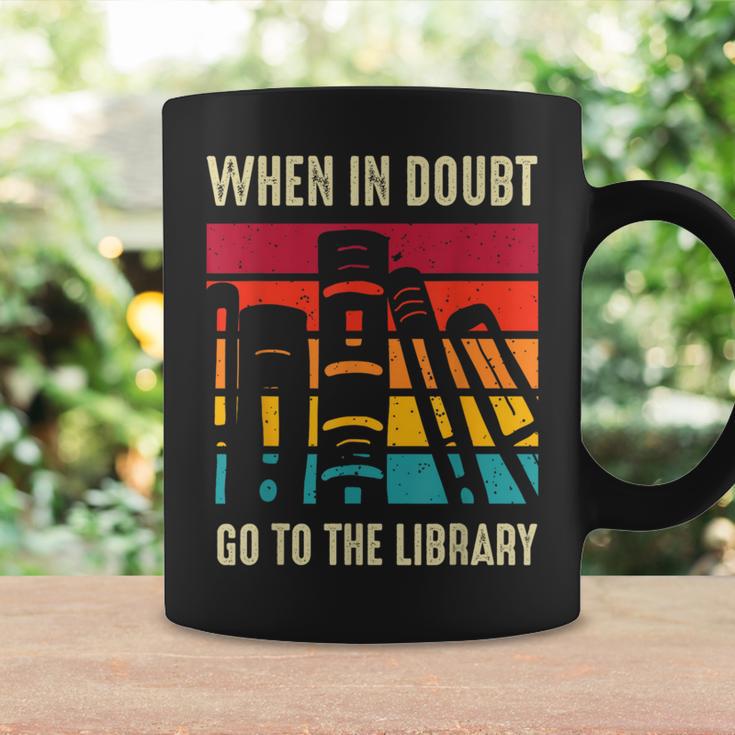 Book Lover When In Doubt Go To The Library Graphic Print Coffee Mug Gifts ideas