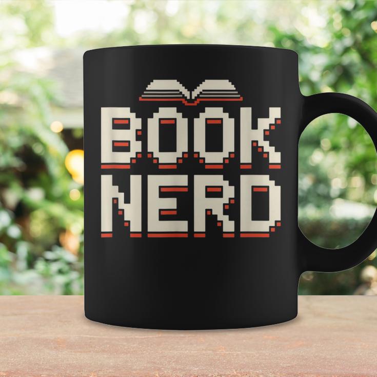 Book Nerd Retro Pixel Reading Librarian Aesthetic Graphic Print Coffee Mug Gifts ideas