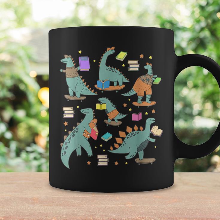 Bookish Dinosaur Animal Lover Book School Librarian Graphic Print Coffee Mug Gifts ideas