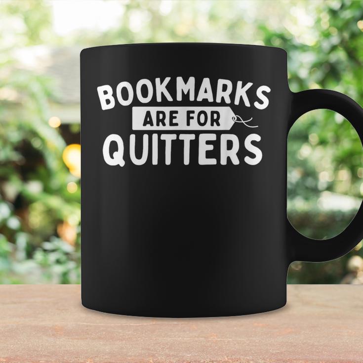 Bookmarks Are For Quitters Book Lover Bookworm Librarian Graphic Print Coffee Mug Gifts ideas