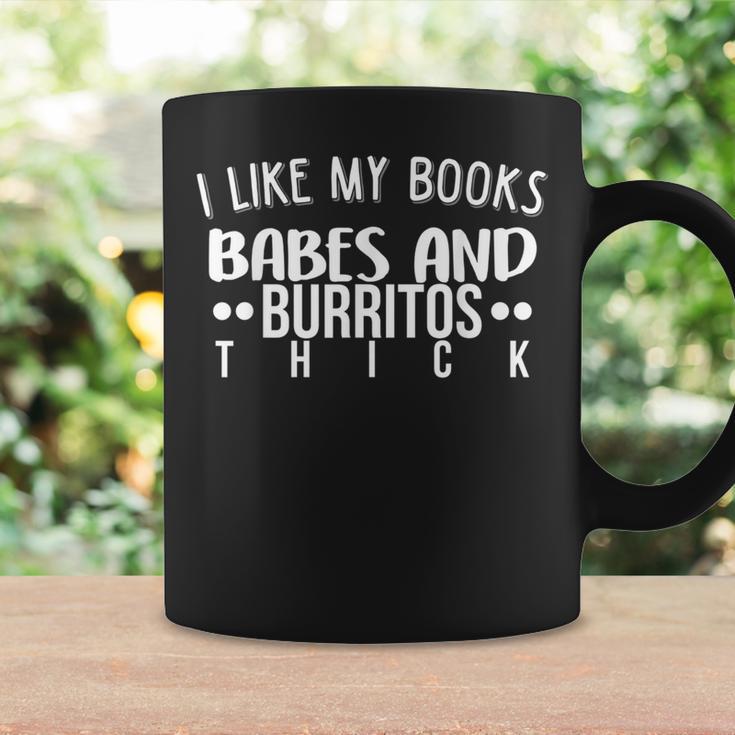 Books Babes Burritos Booklover Bookworm Single Thick Graphic Print Coffee Mug Gifts ideas
