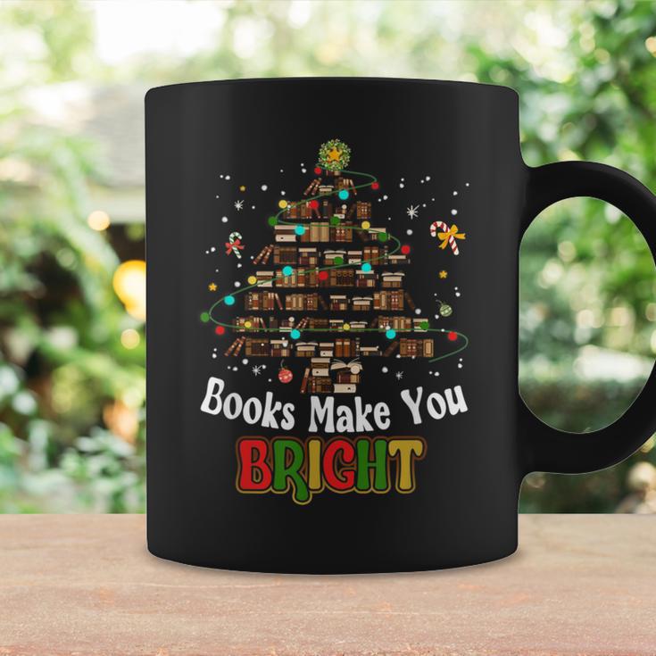Books Make You Bright Books Christmas Tree Merry Xmas Graphic Print Coffee Mug Gifts ideas