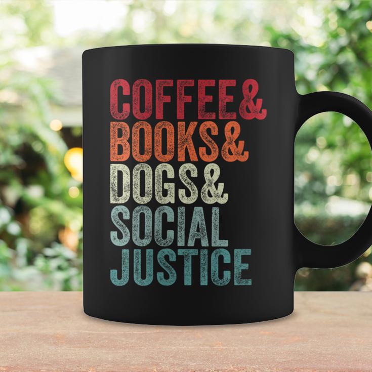 Books Coffee Dogs Social Justice For Men Women Graphic Print Coffee Mug Gifts ideas