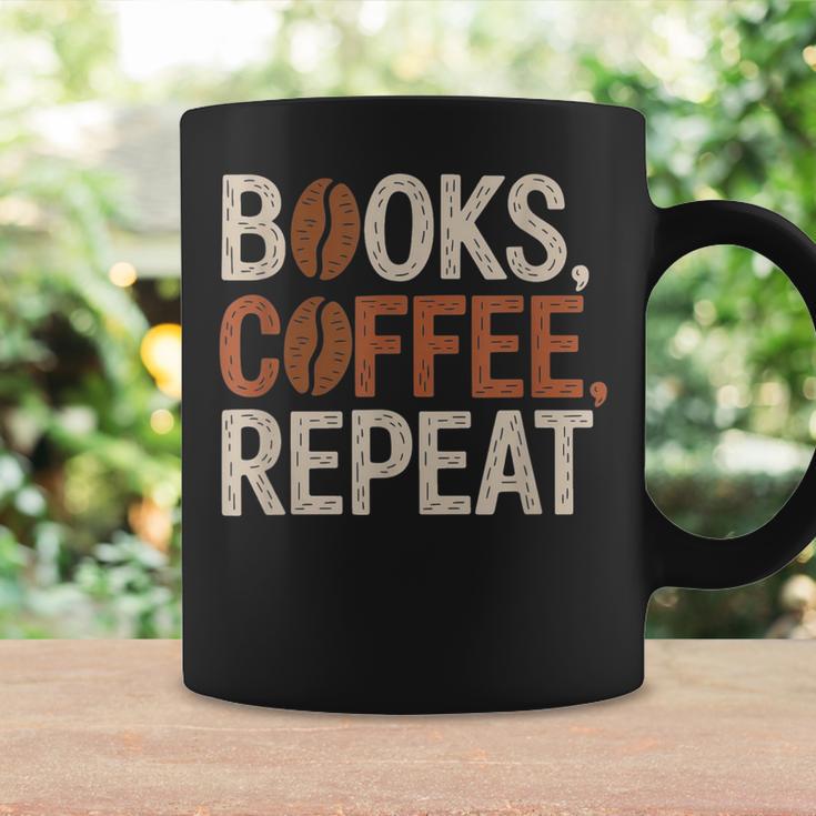 Books Coffee Repeat Librarian Book Lover Graphic Print Coffee Mug Gifts ideas