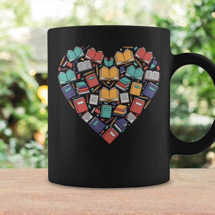 Books Heart Reader Librarian Love Reading Stack Graphic Print Coffee Mug Gifts ideas