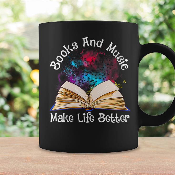 Books And Music Makes Life Better Fun Reading Motivation Graphic Print Coffee Mug Gifts ideas