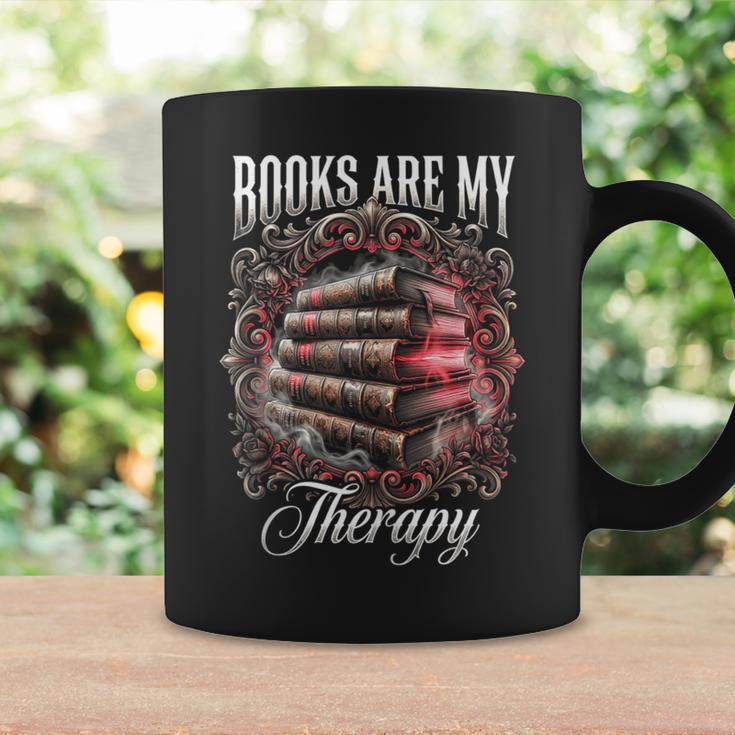 Books Are My Therapy Vintage Bookworm Reader Graphic Print Coffee Mug Gifts ideas
