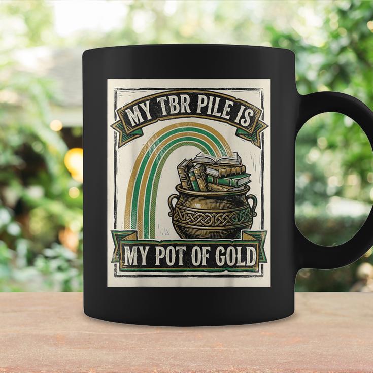 Books My TBR Pile Is My Pot Of Gold Rainbow Bookish Irish Graphic Print Coffee Mug Gifts ideas
