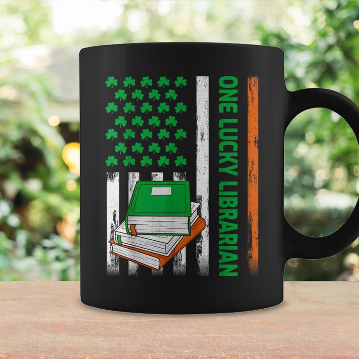 Books US American Flag One Lucky Librarian St Patrick's Day For Women Kids Men Graphic Print Coffee Mug Gifts ideas