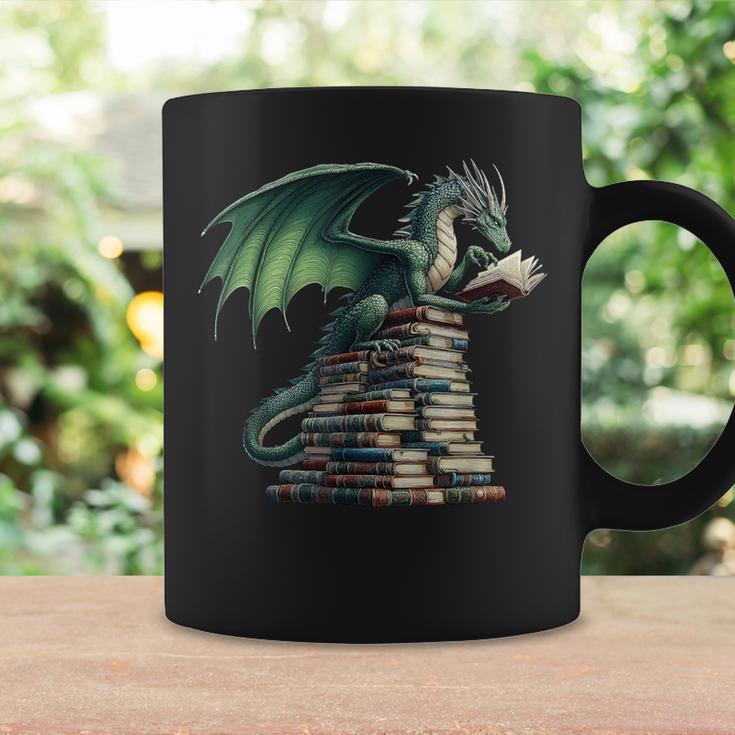 Bookworm Dragon Reading Books Dragon & Books Lover Graphic Print Coffee Mug Gifts ideas
