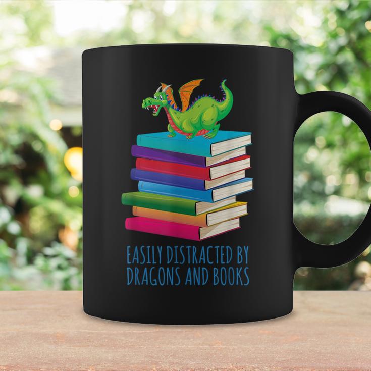 Bookworm Easily Distracted By Dragons And Books Reader Graphic Print Coffee Mug Gifts ideas