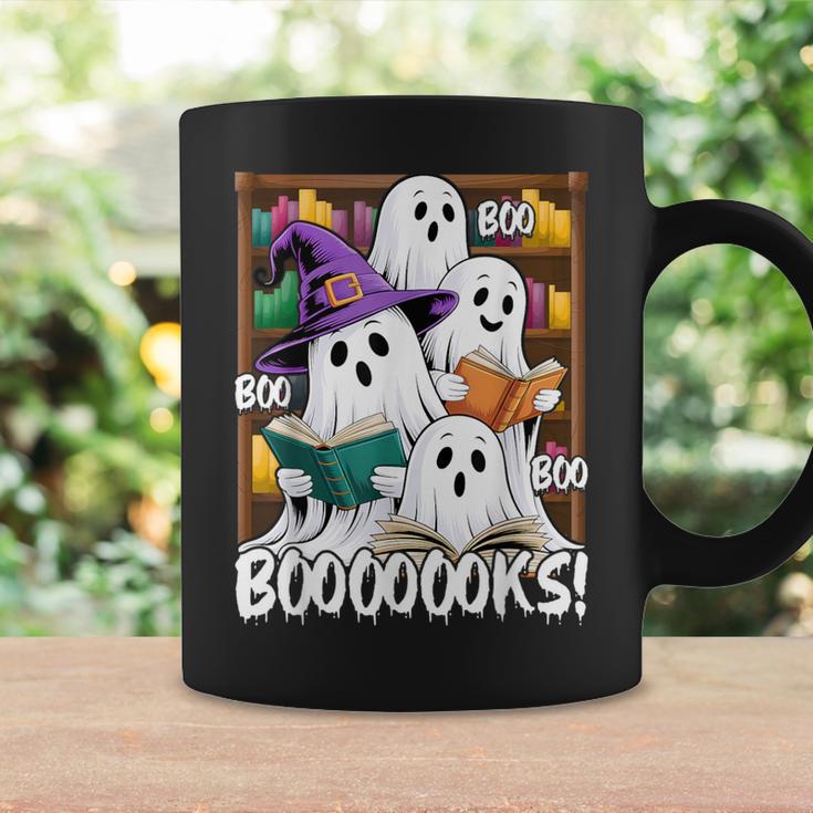 Boooks Ghosts Reading Book Retro Halloween Teacher Librarian Graphic Print Coffee Mug Gifts ideas