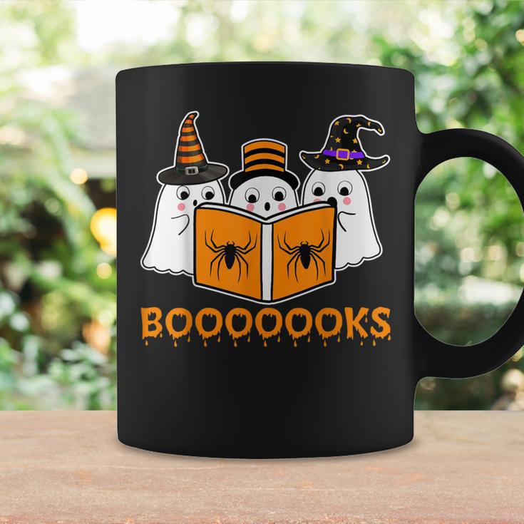 Booooks Ghost Boo Read Books Library Teacher Halloween Cute Graphic Print Coffee Mug Gifts ideas