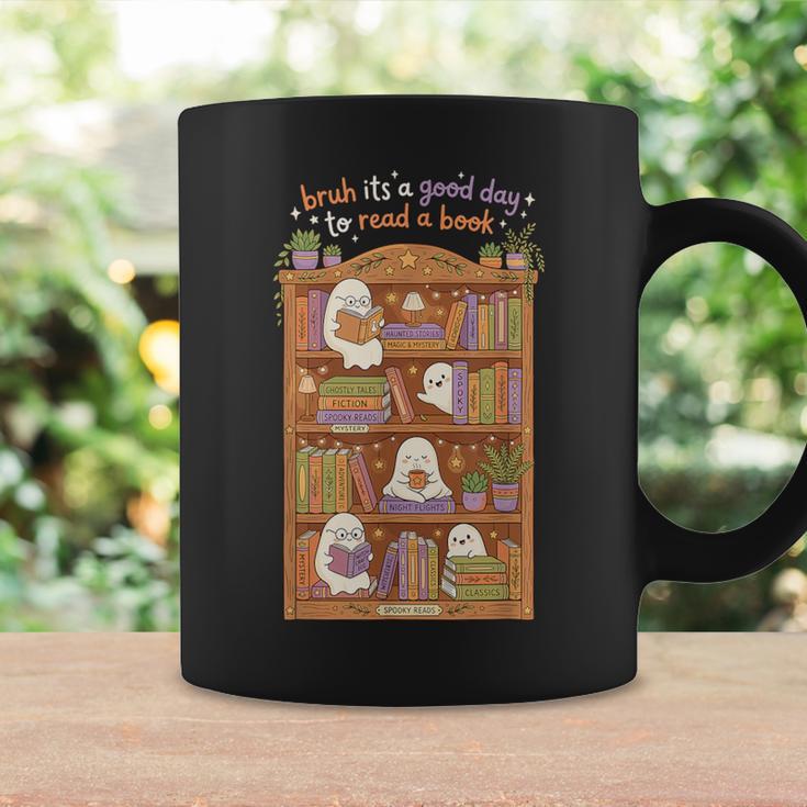 Bruh Its A Good Day To Read A Book Cute Ghost Reader Graphic Print Coffee Mug Gifts ideas