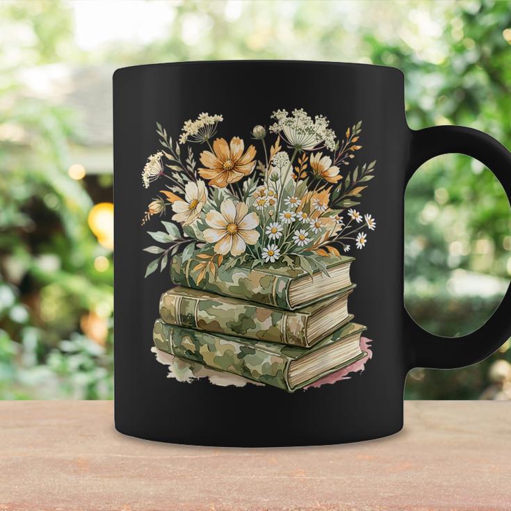 Camo Floral Books Wildflower Botanical Reading Lover Graphic Print Coffee Mug Gifts ideas