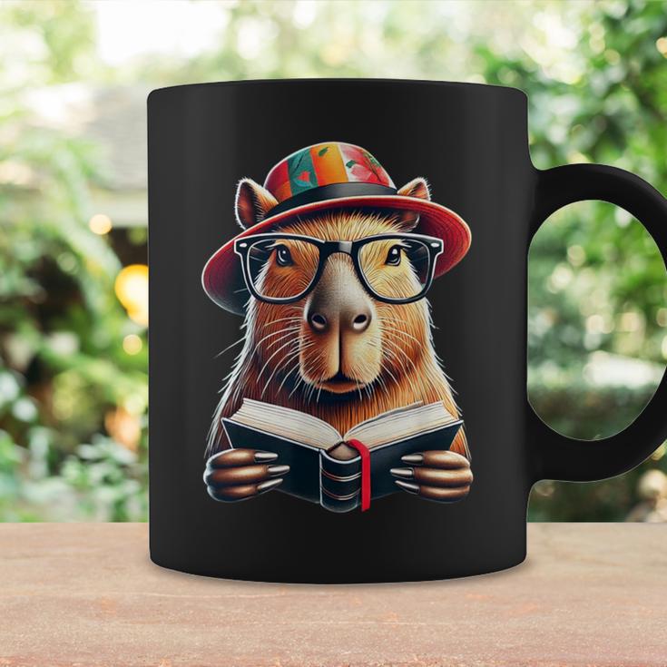 Capybara Bookworm Rodent Reading a Book Graphic Print Coffee Mug Gifts ideas