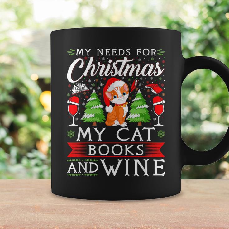 Cat Books Wine Lover Cute Cat Christmas Men Women Graphic Print Coffee Mug Gifts ideas