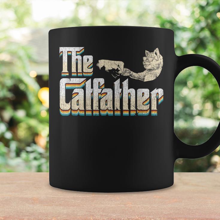 The Catfather 面白い猫 お父さん 父の日 ビンテージ 猫 父親 コーヒーマグ ギフトのアイデア