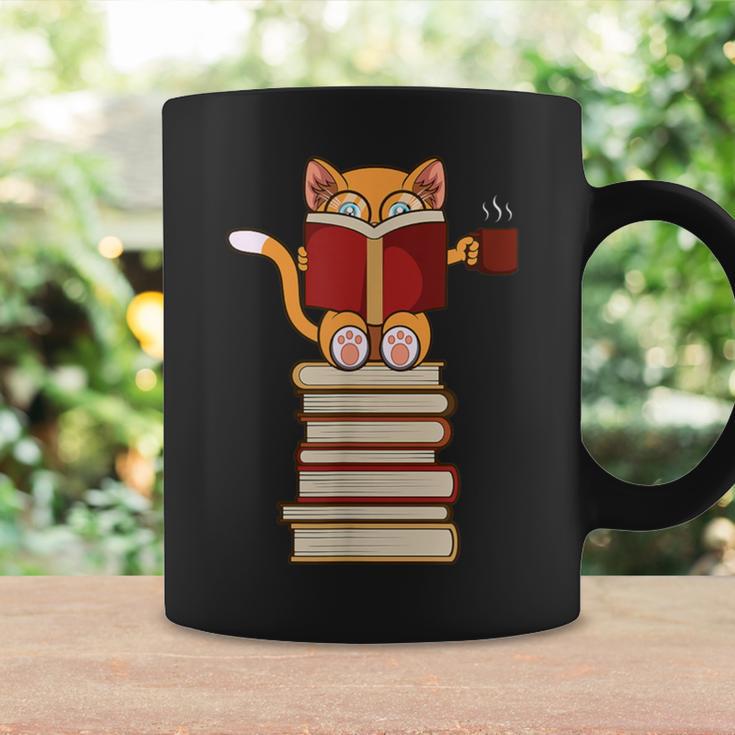 Cats And Reading Books Literature Graphic Print Coffee Mug Gifts ideas