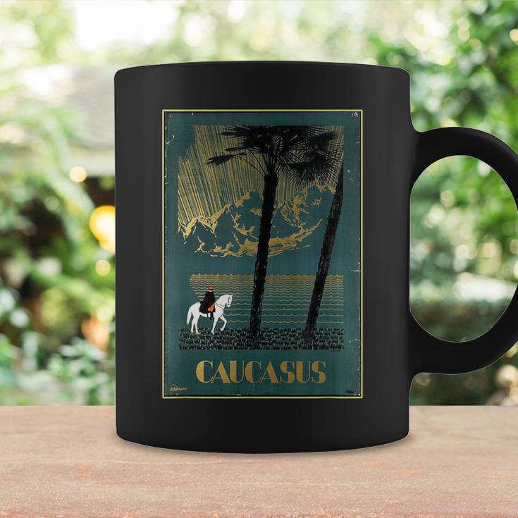 Caucasas Caucasus Mountains レトロ ヴィンテージ 馬 ライダー コーヒーマグ ギフトのアイデア