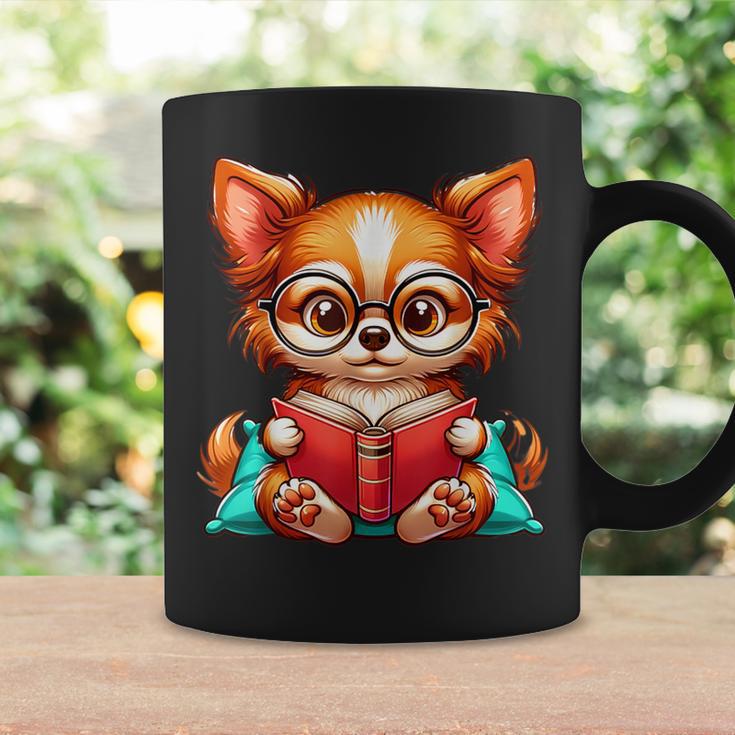 Chihuahua Reading a Book Dog Graphic Print Coffee Mug Gifts ideas