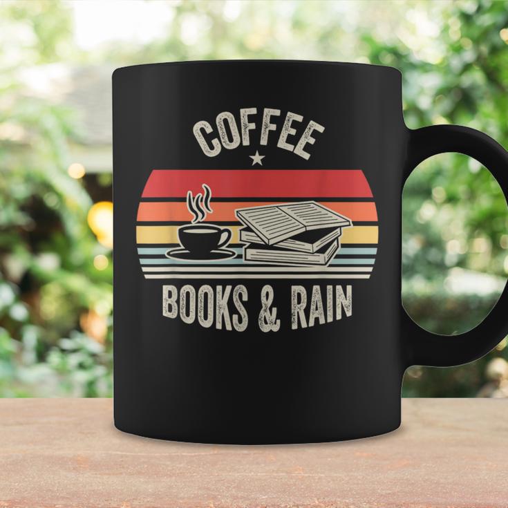 Coffee Books And Rain Retro Vintage Book Lover Reading Graphic Print Coffee Mug Gifts ideas Coffee Books And Rain Retro Vintage Book Lover Reading Graphic Print Coffee Mug Gifts ideas