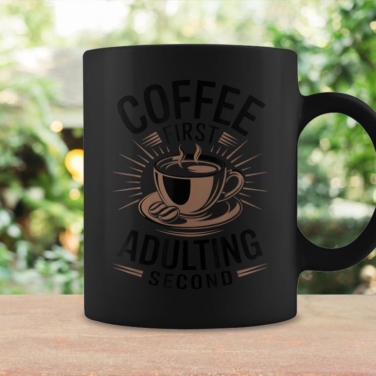 Coffee First コーヒー・コーヒー・ファースト・アダルト・セカンド・ファニー・オフィス・セイイング コーヒーマグ ギフトのアイデア
