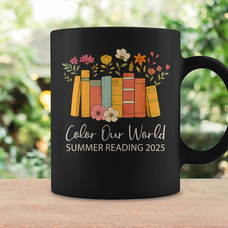 Color Our World Summer Reading 2025 Floral Cute Book Lover Graphic Print Coffee Mug Gifts ideas