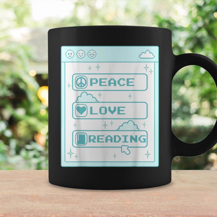 Computer Geek Peace Love Reading Cool Book Lover Bookworm Graphic Print Coffee Mug Gifts ideas