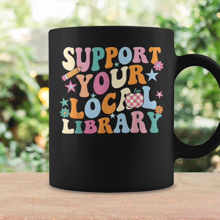 Cool Support Your Local Library Librarian Reading Book Lover Graphic Print Coffee Mug Gifts ideas